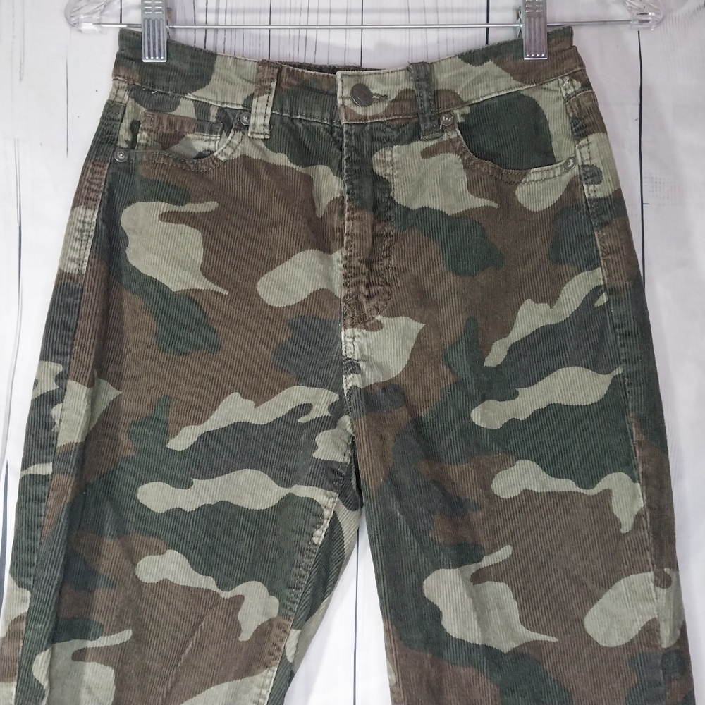 AMERICAN EAGLE Camouflage Super Stretch Corduroy Retro Edgy Festival Pants - Picture 3 of 15
